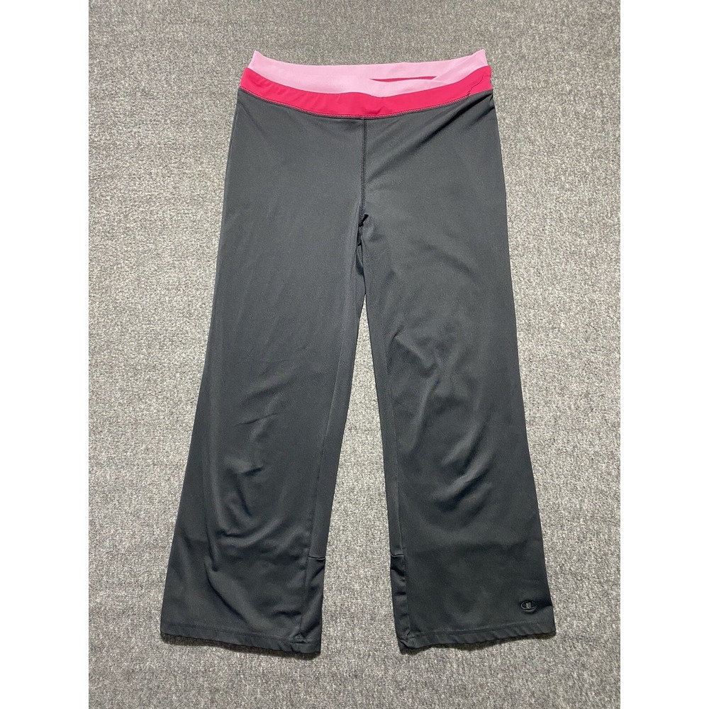 Champion Womens Activewear Pants Black Pink Straight Leg Joggers Size S